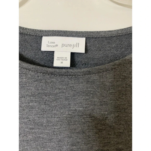 J Jill Purejill Luxe Tencel Shift Dress Gray Size Medium Has Pockets Soft (B5) - Picture 4 of 7